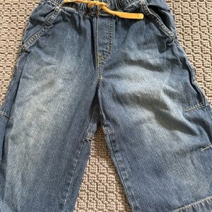 Mini Boden Denim Shorts with Yellow Accent